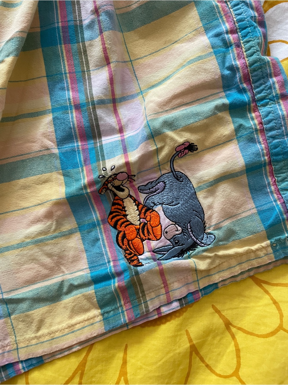 Vintage 90’s Y2K-The Disney Store Plaid Winnie the Pooh Embroidered Shorts